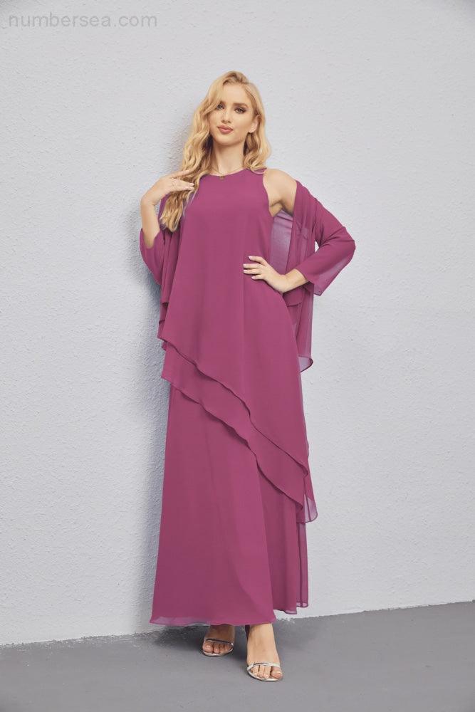 Vestidos de madre de la novia con cárdigan ligero abierto al frente, vestido formal de fiesta 28081 