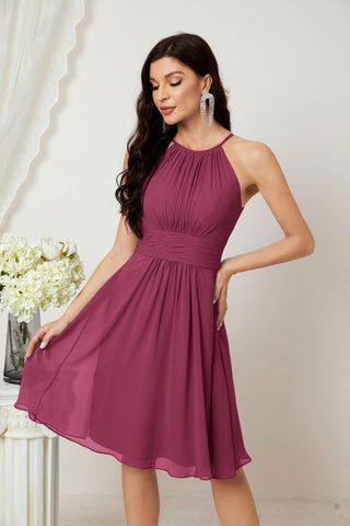 Vestidos de fiesta de bienvenida con cuello halter, vestido formal de cóctel para noche 28011 