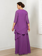 Vestidos de corte princesa/línea A para la madre de la novia con volantes y chaqueta 