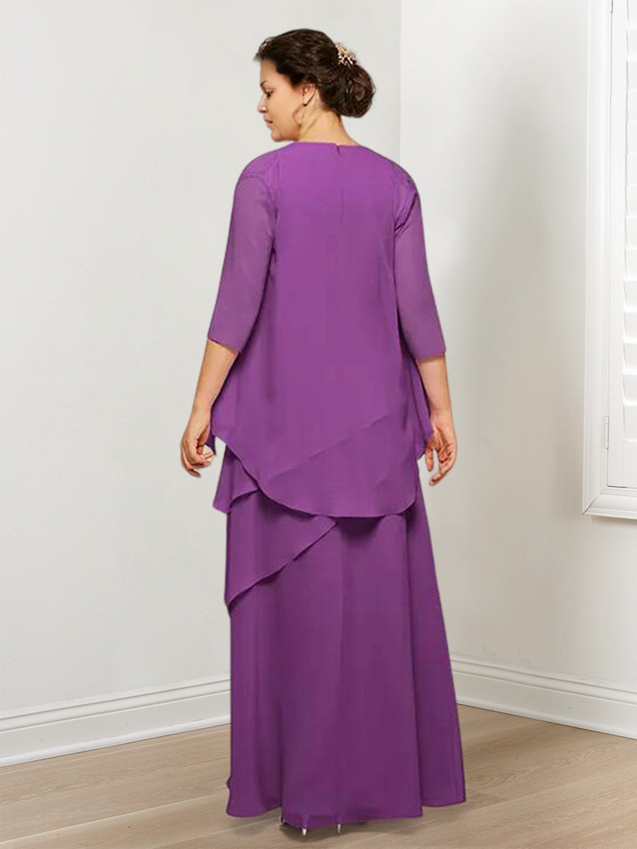 Robes de princesse/de coupe trapèze pour la mère de la mariée, avec volants et veste 