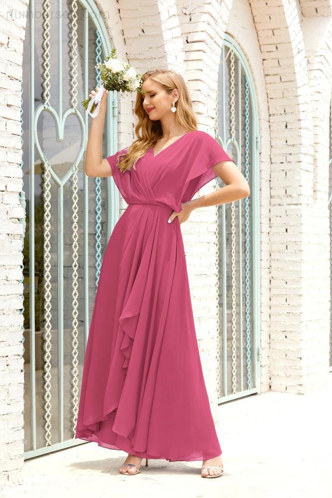Vestido Baoleely para la madre de la novia, talla grande, escote en V, largo hasta el suelo, formal, para invitada de boda 28020