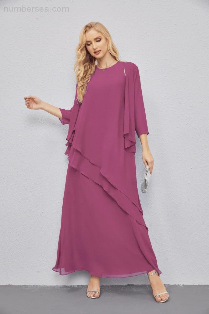 Vestidos de madre de la novia con cárdigan ligero abierto al frente, vestido formal de fiesta 28081 