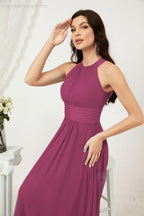Robe de soirée formelle Baoleely en mousseline de soie, col licou, longue, sans manches, robe de demoiselle d'honneur 2802 