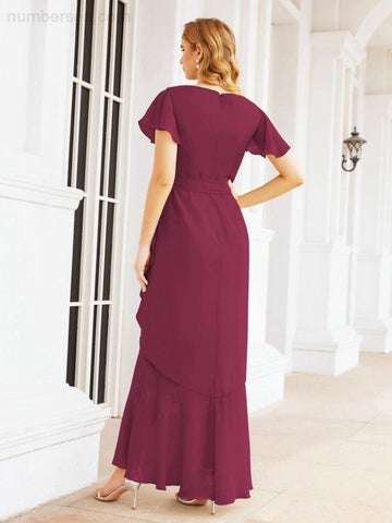 Vestidos de dama de honor Baoleely con volantes, estilo sirena, para fiestas formales, vestidos de noche, bailes de graduación y vestidos de violín 28042