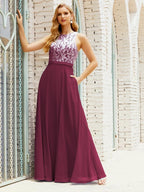 Robe de demoiselle d'honneur en dentelle, longueur au sol, avec poches, 28017 