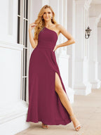 Baoleely One Shoulder Bridesmaid Dresses Long Formal Prom Gowns 28048