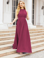 Baoleely Halter Bridesmaid Dress Empire Waist Formal Evening Prom Gown for Mother of The Bride 28030