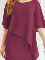 Vestido largo de fiesta formal Sunderly para la madre de la novia con capa de volantes SY28026
