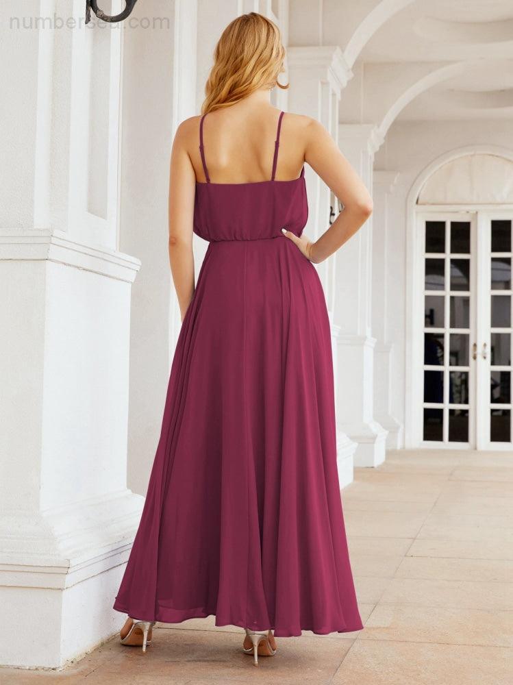 Baoleely  Halter Long Bridesmaid Dresses Formal A line Juniors Dress 28029