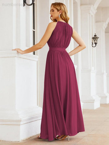 Baoleely Halter Bridesmaid Dress Empire Waist Formal Evening Prom Gown for Mother of The Bride 28030