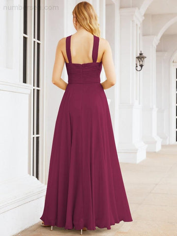 Baoleely Crisscross Halter Bridesmaid Dresses for Party Wedding Evening Prom Maxi Ball Gowns 28053