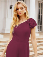 Baoleely Women's One Shoulder Long Jumpsuit Formal Evening Dress Long Bridesmaid Dresses Pants Wedding Party 28034