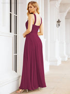 Baoleely Crisscross Halter Bridesmaid Dresses for Party Wedding Evening Prom Maxi Ball Gowns 28053