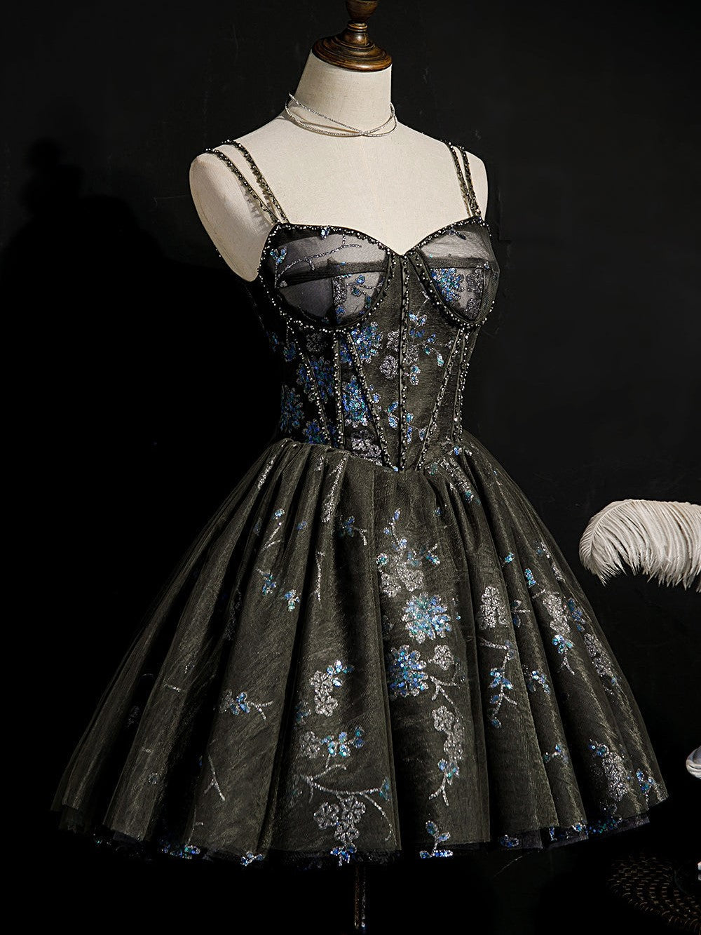 Vestidos de baile de tul con lentejuelas y cordones, corte en A, estilo gala, para fiesta de bienvenida 