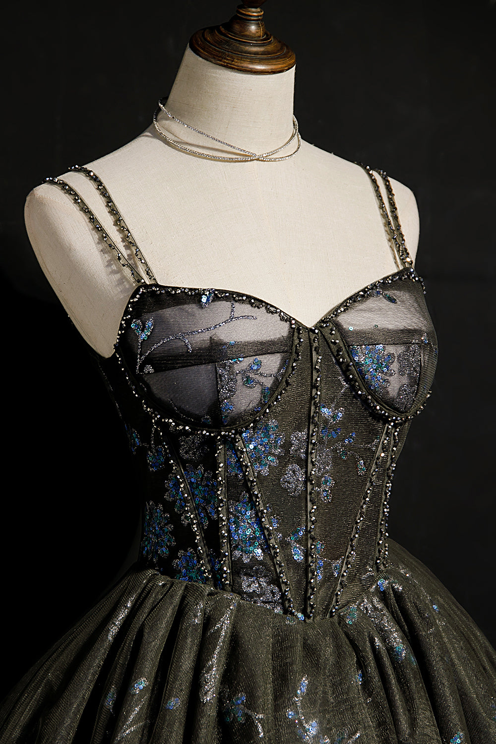 Vestidos de baile de tul con lentejuelas y cordones, corte en A, estilo gala, para fiesta de bienvenida 