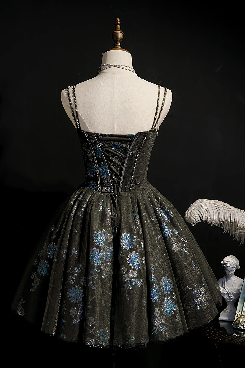 Vestidos de baile de tul con lentejuelas y cordones, corte en A, estilo gala, para fiesta de bienvenida 