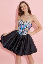 Robe de bal de promo à manches amovibles