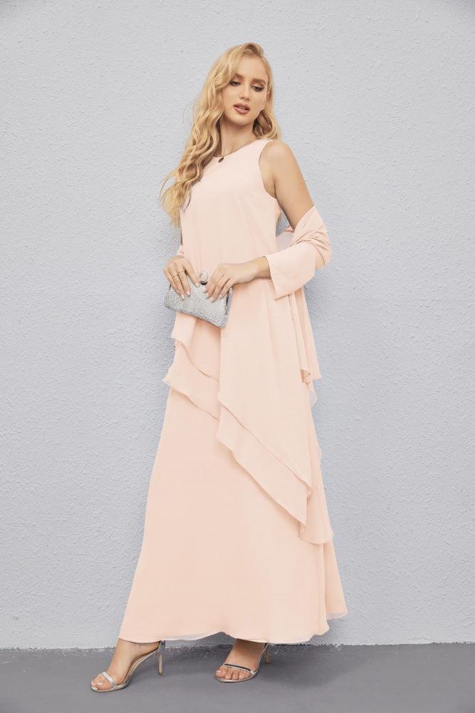 Vestidos de madre de la novia con cárdigan ligero abierto al frente, vestido formal de fiesta 28081 