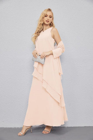 Vestidos de madre de la novia con cárdigan ligero abierto al frente, vestido formal de fiesta 28081 