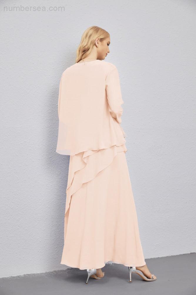 Vestidos de madre de la novia con cárdigan ligero abierto al frente, vestido formal de fiesta 28081 