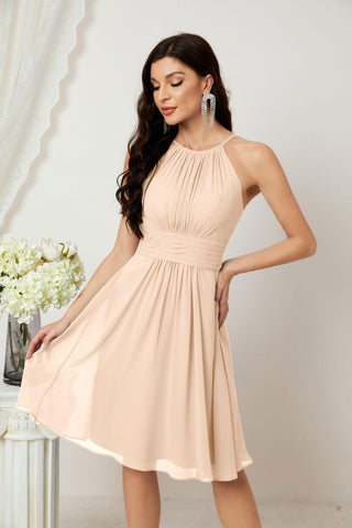 Vestidos de fiesta de bienvenida con cuello halter, vestido formal de cóctel para noche 28011 