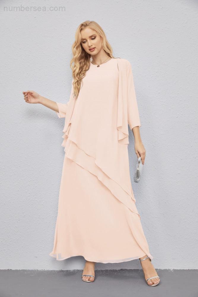 Vestidos de madre de la novia con cárdigan ligero abierto al frente, vestido formal de fiesta 28081 