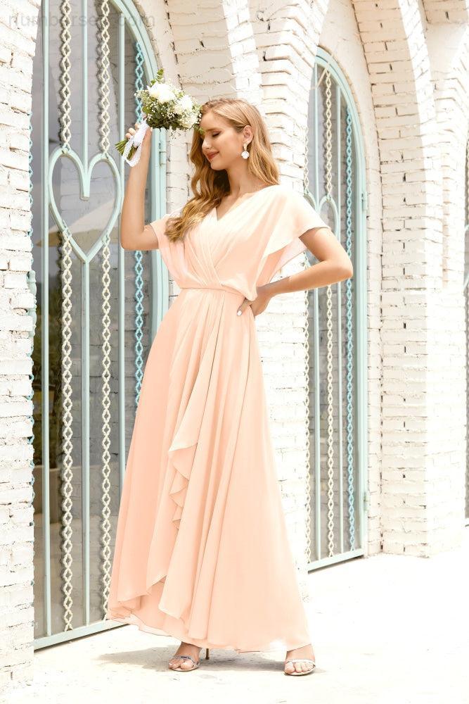 Vestido Baoleely para la madre de la novia, talla grande, escote en V, largo hasta el suelo, formal, para invitada de boda 28020