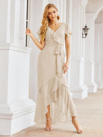 Vestidos de dama de honor Baoleely con volantes, estilo sirena, para fiestas formales, vestidos de noche, bailes de graduación y vestidos de violín 28042