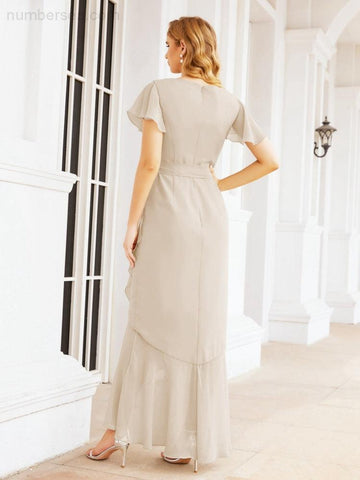 Vestidos de dama de honor Baoleely con volantes, estilo sirena, para fiestas formales, vestidos de noche, bailes de graduación y vestidos de violín 28042