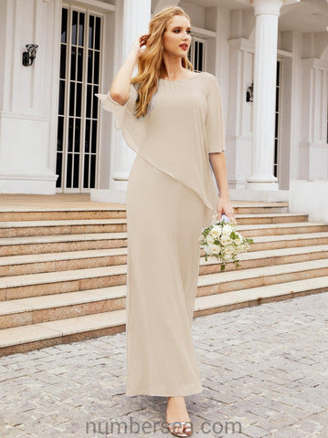 Vestido largo de fiesta formal Sunderly para la madre de la novia con capa de volantes SY28026