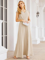 Robe de demoiselle d'honneur Sunnderly, robe de bal formelle à cape, robe dos nu pour la mère de la mariée SY28058 