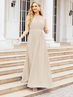 Baoleely Halter Bridesmaid Dress Empire Waist Formal Evening Prom Gown for Mother of The Bride 28030