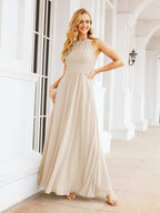 Baoleely Keyhole Bridesmaid Dresses Sleeveless Formal Evening Party Prom Gowns 28043