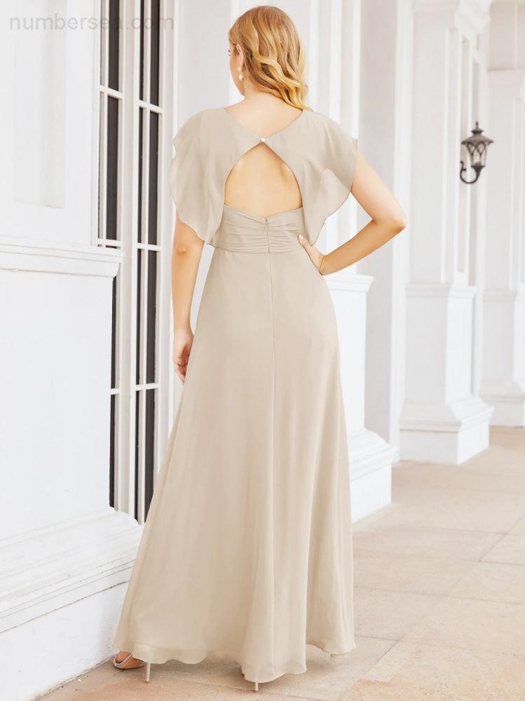 Robe de demoiselle d'honneur Sunnderly, robe de bal formelle à cape, robe dos nu pour la mère de la mariée SY28058 