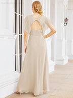 Robe de demoiselle d'honneur Sunnderly, robe de bal formelle à cape, robe dos nu pour la mère de la mariée SY28058 