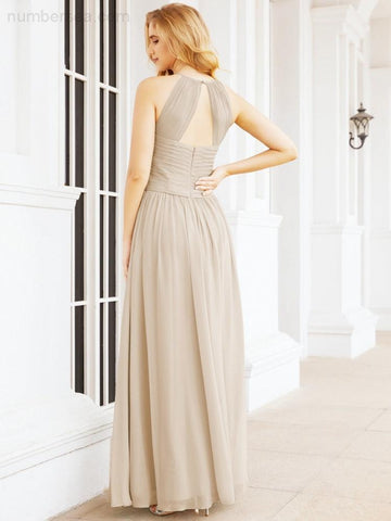 Baoleely Sleeveless Bridesmaid Dresses Long Prom Gown Zipper with Keyhole Back 28056