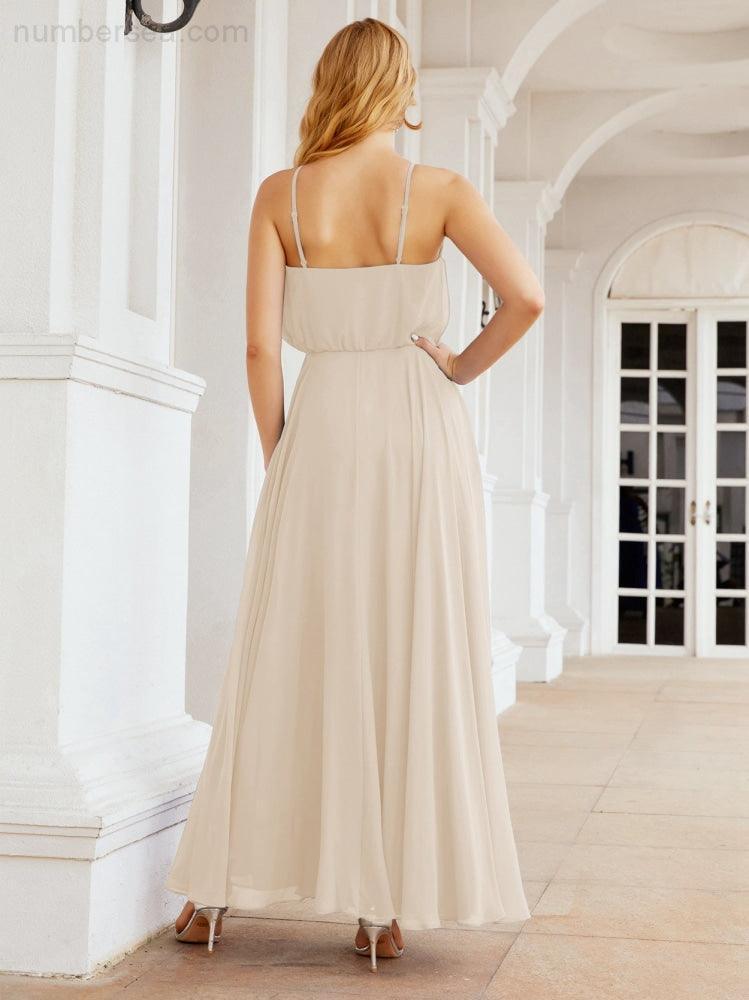 Baoleely  Halter Long Bridesmaid Dresses Formal A line Juniors Dress 28029