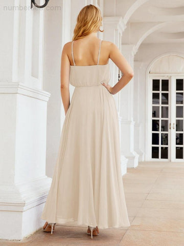 Vestido largo de dama de honor Baoleely con cuello halter, corte A, estilo formal, para jóvenes, modelo 28029