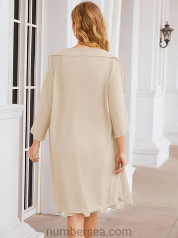 Vestidos de la madre de la novia de Sunderly, vestido de graduación, vestido plisado informal SY28065