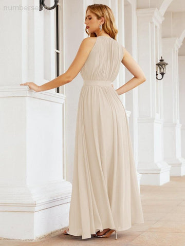 Baoleely Halter Bridesmaid Dress Empire Waist Formal Evening Prom Gown for Mother of The Bride 28030