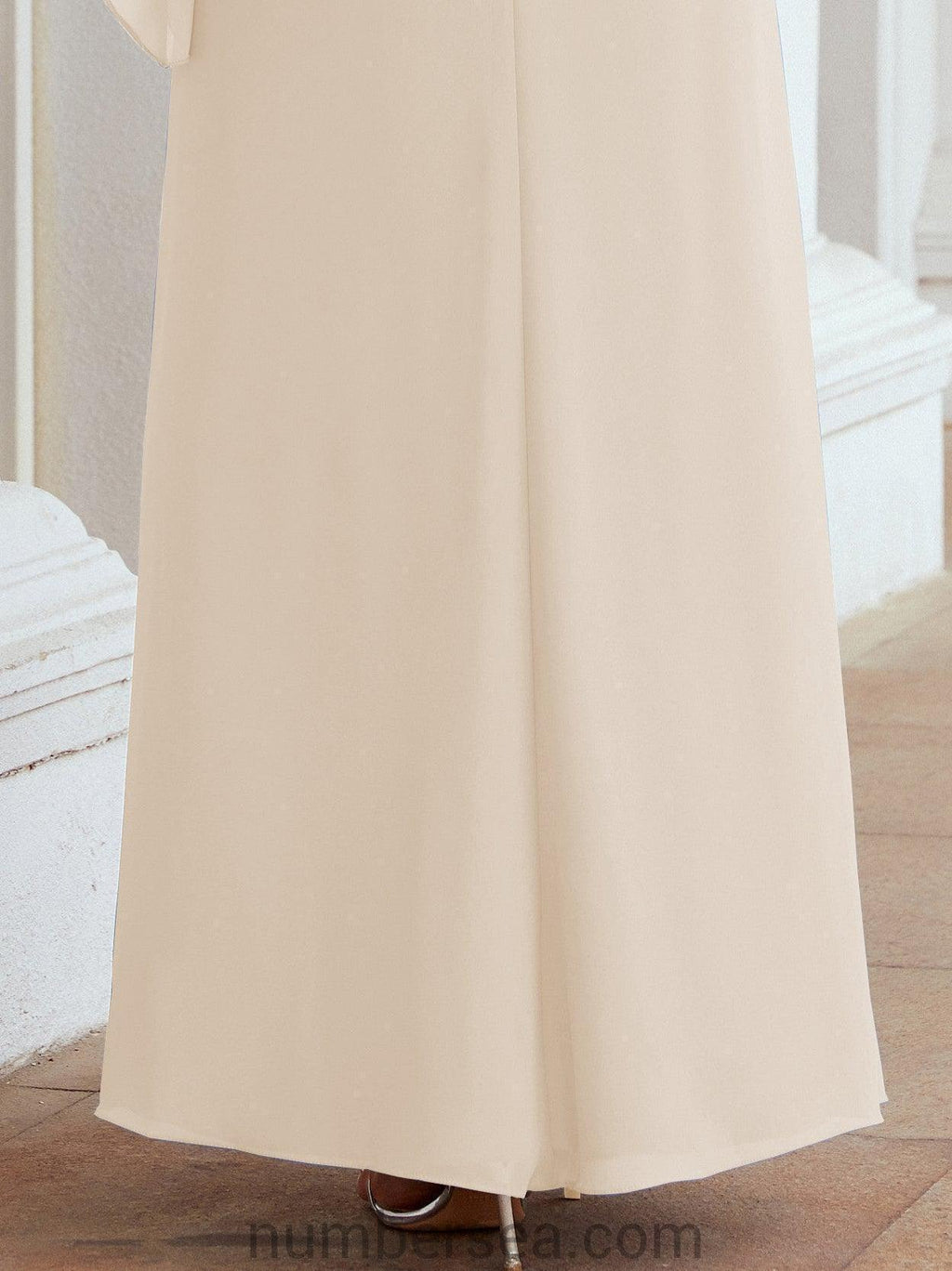 Vestido largo de fiesta formal Sunderly para la madre de la novia con capa de volantes SY28026