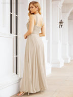 Baoleely Crisscross Halter Bridesmaid Dresses for Party Wedding Evening Prom Maxi Ball Gowns 28053