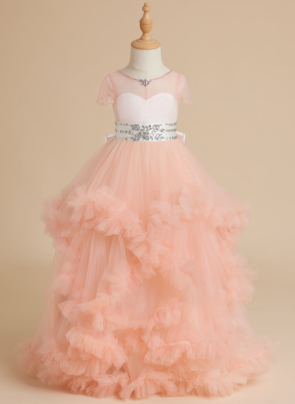 Vestido de princesa/vestido de tul hasta el suelo para niña de las flores 