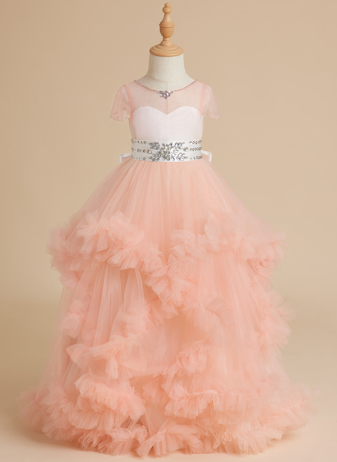 Vestido de princesa/vestido de tul hasta el suelo para niña de las flores 