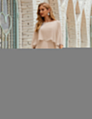 Vestido de dama de honor Sunderly para mujer, manga larga, cuello en V, de gasa, vestido formal de fiesta de boda SY28018