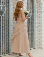 Vestido largo de gasa de talla grande para la madre de la novia, vestido de gala para dama de honor, vestido de graduación SY28019