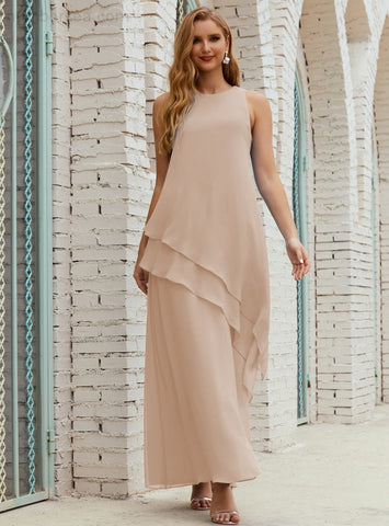 Vestido largo de gasa de talla grande para la madre de la novia, vestido de gala para dama de honor, vestido de graduación SY28019