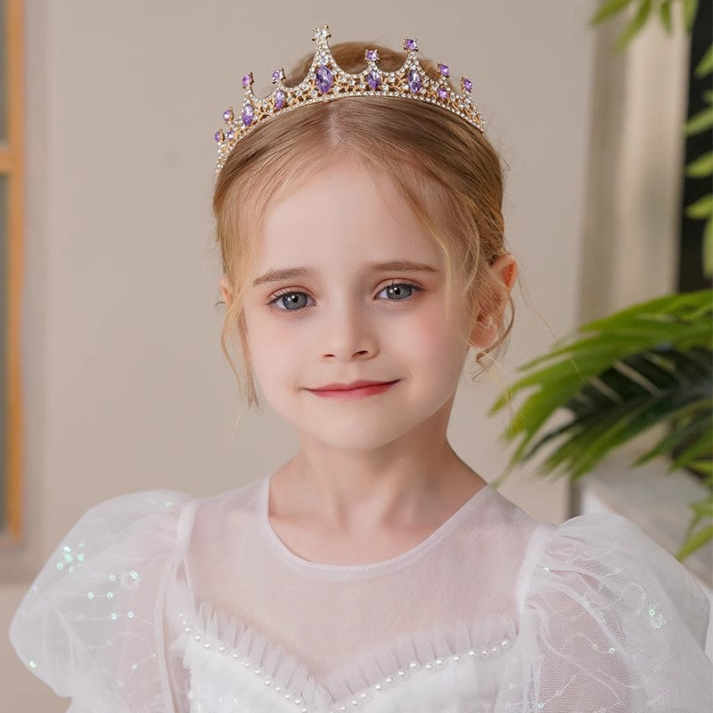 Tiara de corona púrpura para niñas