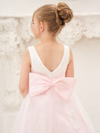 Vestido rosa de corte A, largo hasta el tobillo, de tul satinado (2003227111) 