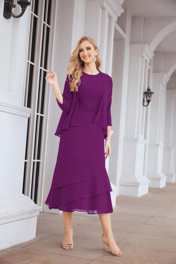 Robe de soirée deux pièces Sunnderly, coupe trapèze, pour la mère de la mariée, référence SY28072